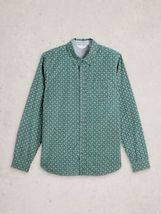 White Stuff Green Finsbury Retro Print Shirt - Image 5 of 6