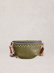 White Stuff Green Mini Sebby Studded Sling Bag - Image 1 of 4