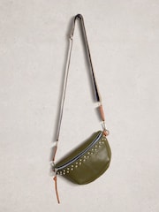 White Stuff Green Mini Sebby Studded Sling Bag - Image 4 of 4
