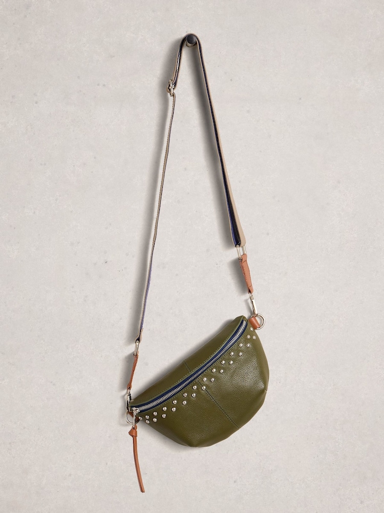 White Stuff Green Mini Sebby Studded Sling Bag - Image 4 of 4