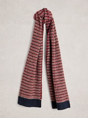 White Stuff Red Tuck Stitch Knit Scarf - Image 1 of 3