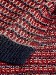 White Stuff Red Tuck Stitch Knit Scarf - Image 3 of 3