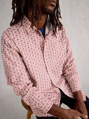 White Stuff Red Finsbury Mono Print Shirt - Image 1 of 6
