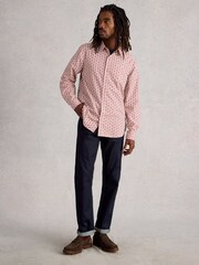 White Stuff Red Finsbury Mono Print Shirt - Image 2 of 6