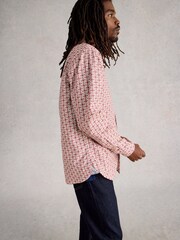White Stuff Red Finsbury Mono Print Shirt - Image 3 of 6