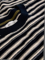 White Stuff Blue Attadale Stripe Crew Neck Jumper - Image 6 of 6
