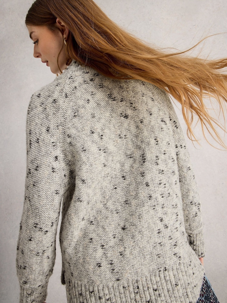 White Stuff White Mono Nep Roll Neck Jumper - Image 2 of 6