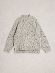 White Stuff White Mono Nep Roll Neck Jumper - Image 5 of 6