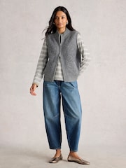 White Stuff Grey Boucle Gilet - Image 1 of 6