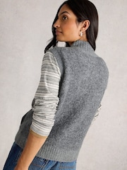 White Stuff Grey Boucle Gilet - Image 2 of 6