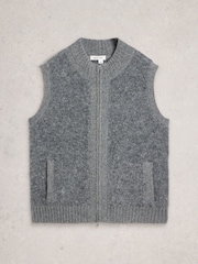 White Stuff Grey Boucle Gilet - Image 5 of 6