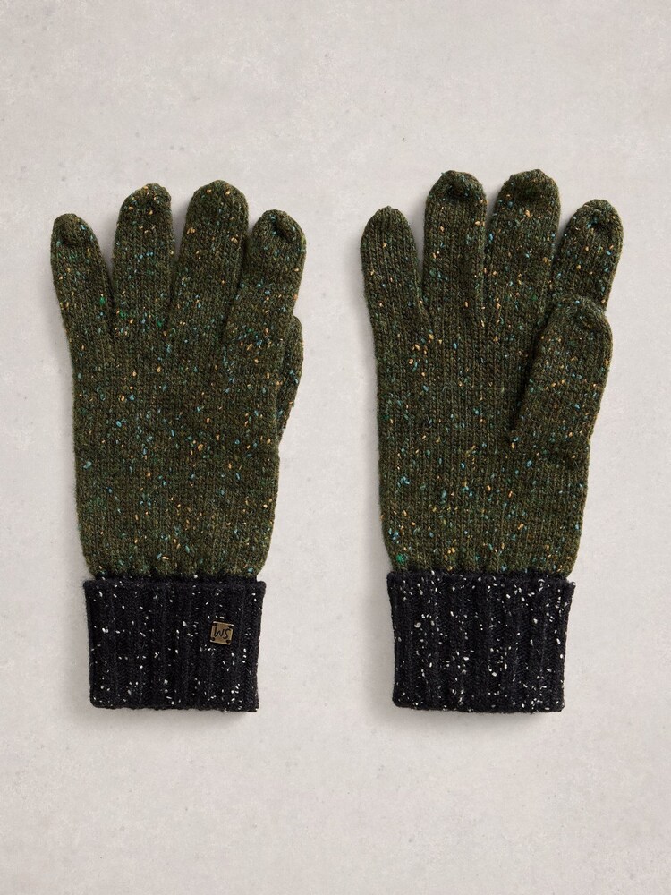 White Stuff Green Sammy Knitted Gloves - Image 1 of 3