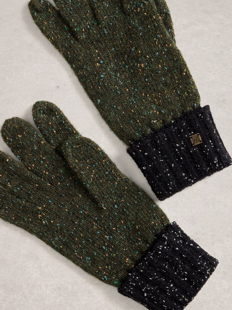 White Stuff Green Sammy Knitted Gloves - Image 3 of 3