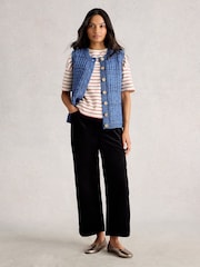 White Stuff Blue Maxine Button Tank - Image 1 of 6
