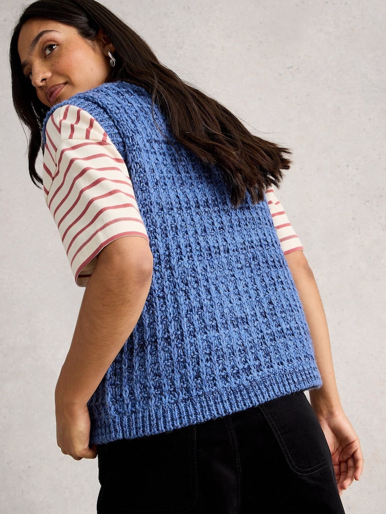 White Stuff Blue Maxine Button Tank - Image 2 of 6 White Stuff Blue Maxine Button Tank - Image 2 of 6