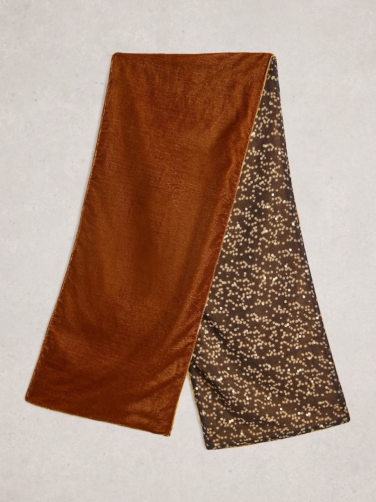 White Stuff Yellow Velvet Printed Scarf - Image 1 of 3