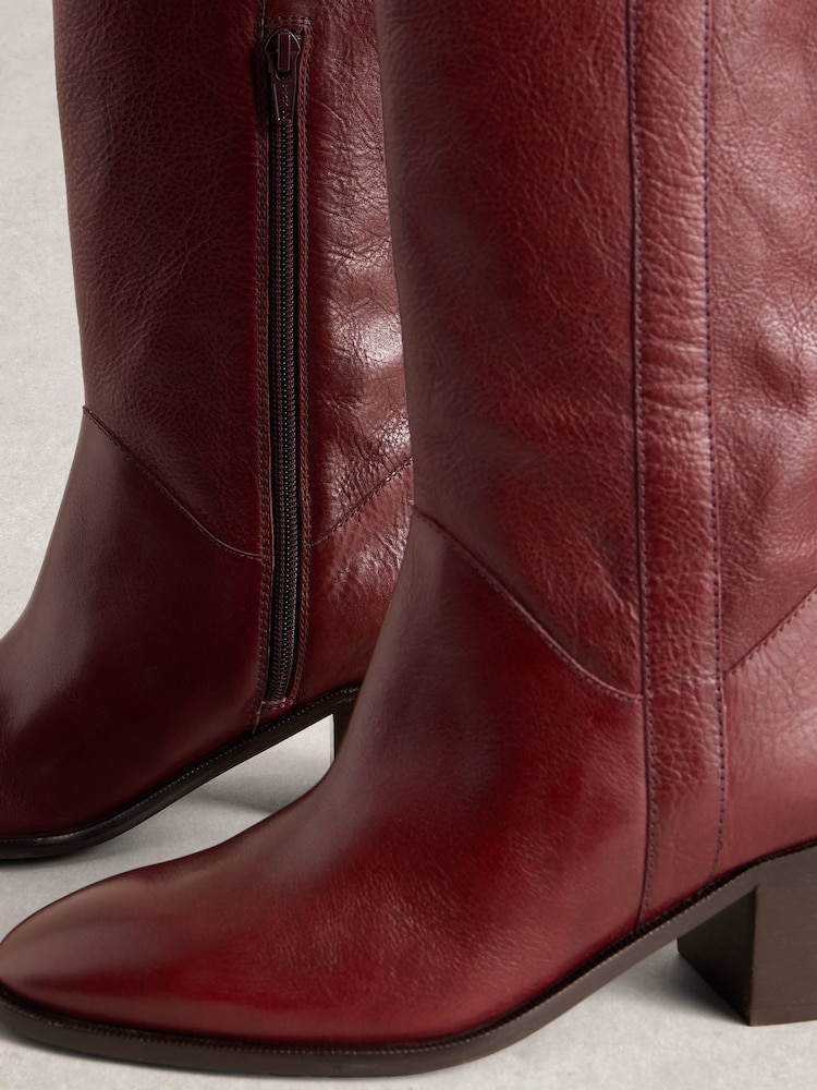White Stuff Red Izzy Leather Knee High Boots - Image 4 of 4 White Stuff Red Izzy Leather Knee High Boots - Image 4 of 4