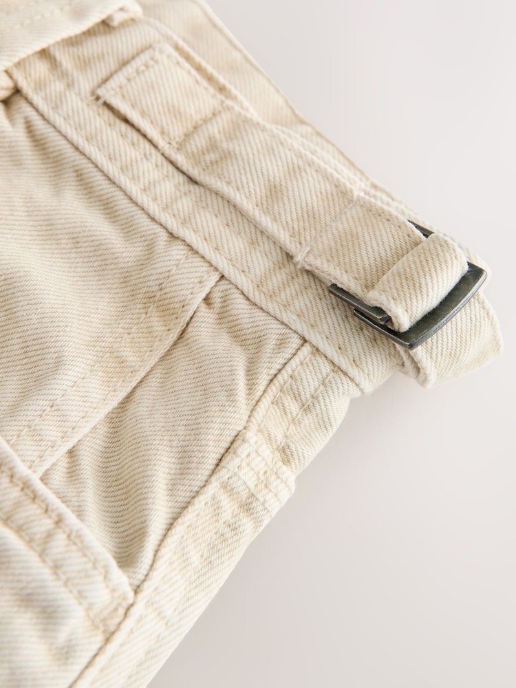 Stone Utility Style Denim Jort Shorts - Image 9 of 9 Stone Utility Style Denim Jort Shorts - Image 9 of 9