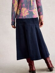 White Stuff Blue Quinn Cord Midi Skirt - Image 2 of 6