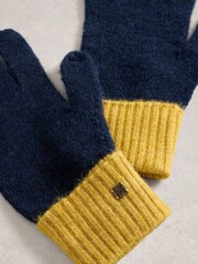 White Stuff Blue Sammy Knitted Gloves - Image 3 of 3