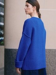 Albaray Blue Cosy Wool Blend Jumper Colbolt - Image 2 of 4