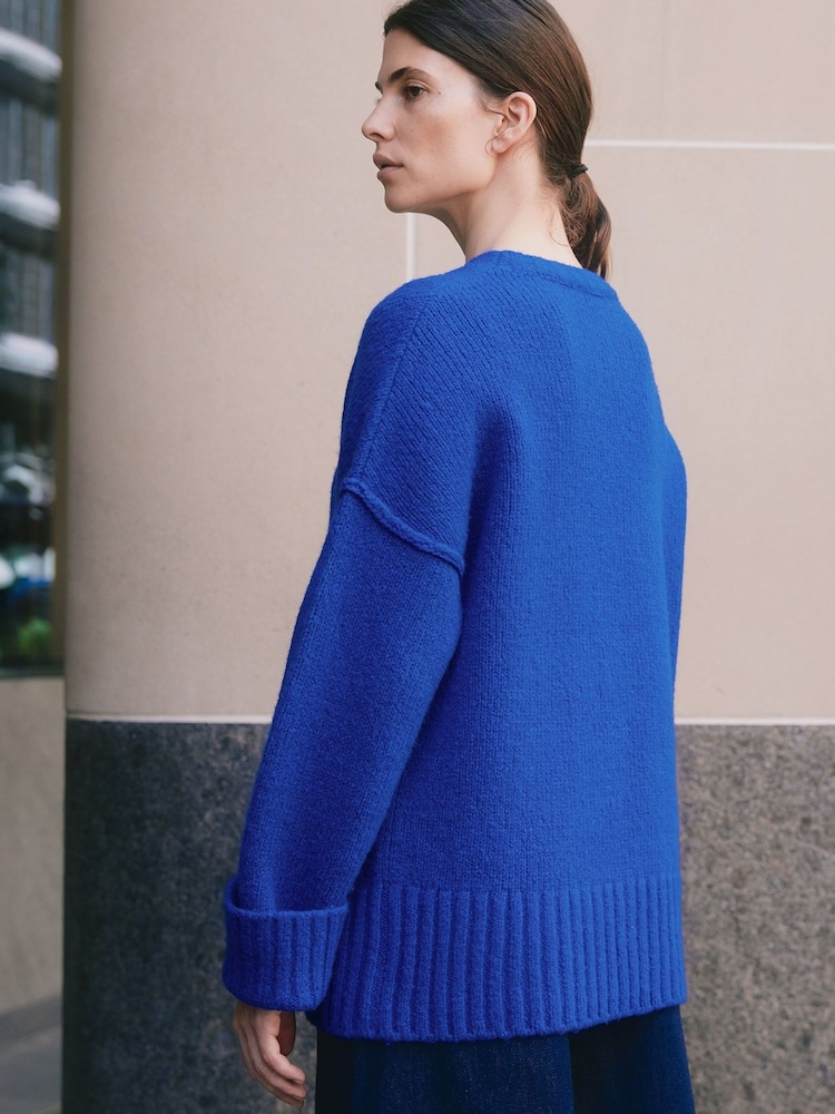 Albaray Blue Cosy Wool Blend Jumper Colbolt - Image 2 of 4 Albaray Blue Cosy Wool Blend Jumper Colbolt - Image 2 of 4