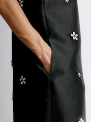 Albaray Crystal V-Neck Shift Black Dress - Image 3 of 5