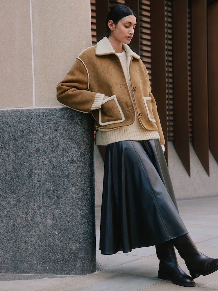 Faux Sheepkin Jacket - Image 1 of 4 Faux Sheepkin Jacket - Image 1 of 4