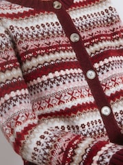 Fair Isle Cropped Cardi Burgundy - Bild 3 von 4