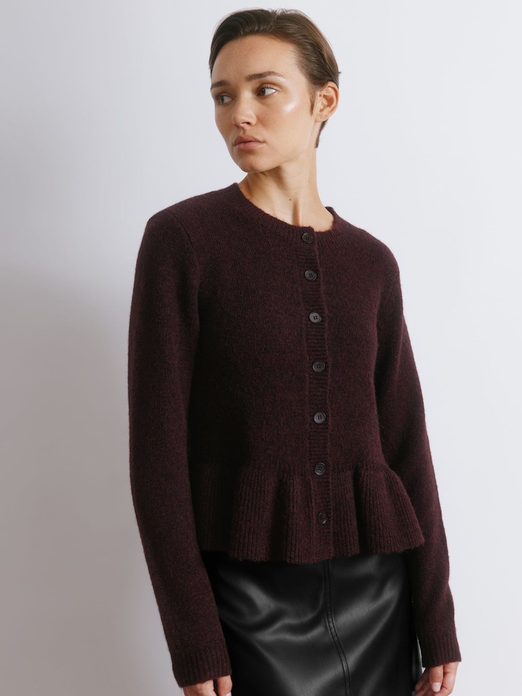 Albaray Red Mohair Peplum Cardigan - Image 1 of 5