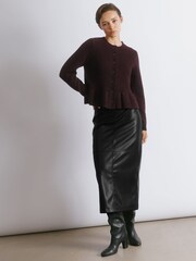 Albaray Red Mohair Peplum Cardigan - Image 3 of 5