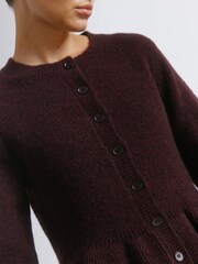 Albaray Red Mohair Peplum Cardigan - Image 4 of 5