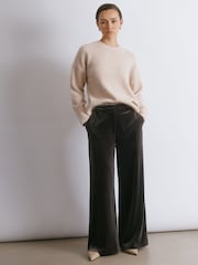 Albaray Velvet Wide Leg Brown Trousers - Image 1 of 5