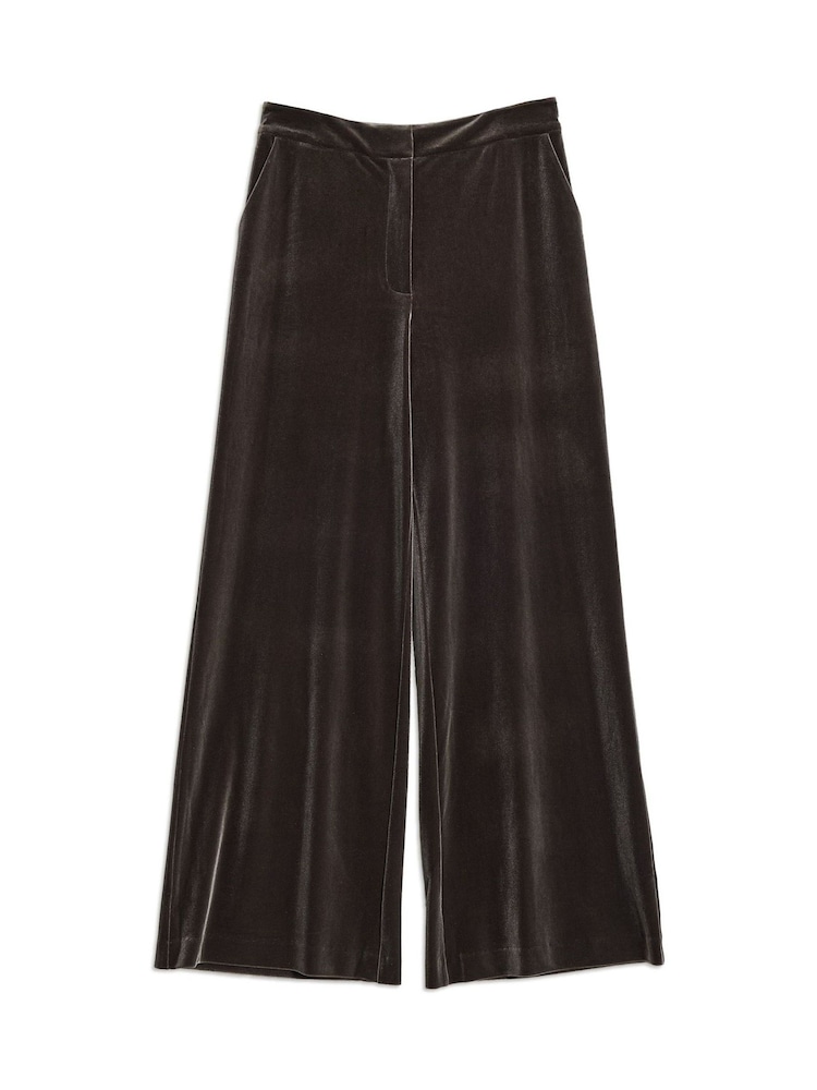 Albaray Velvet Wide Leg Brown Trousers - صورة 5 من 5 Albaray Velvet Wide Leg Brown Trousers - صورة 5 من 5