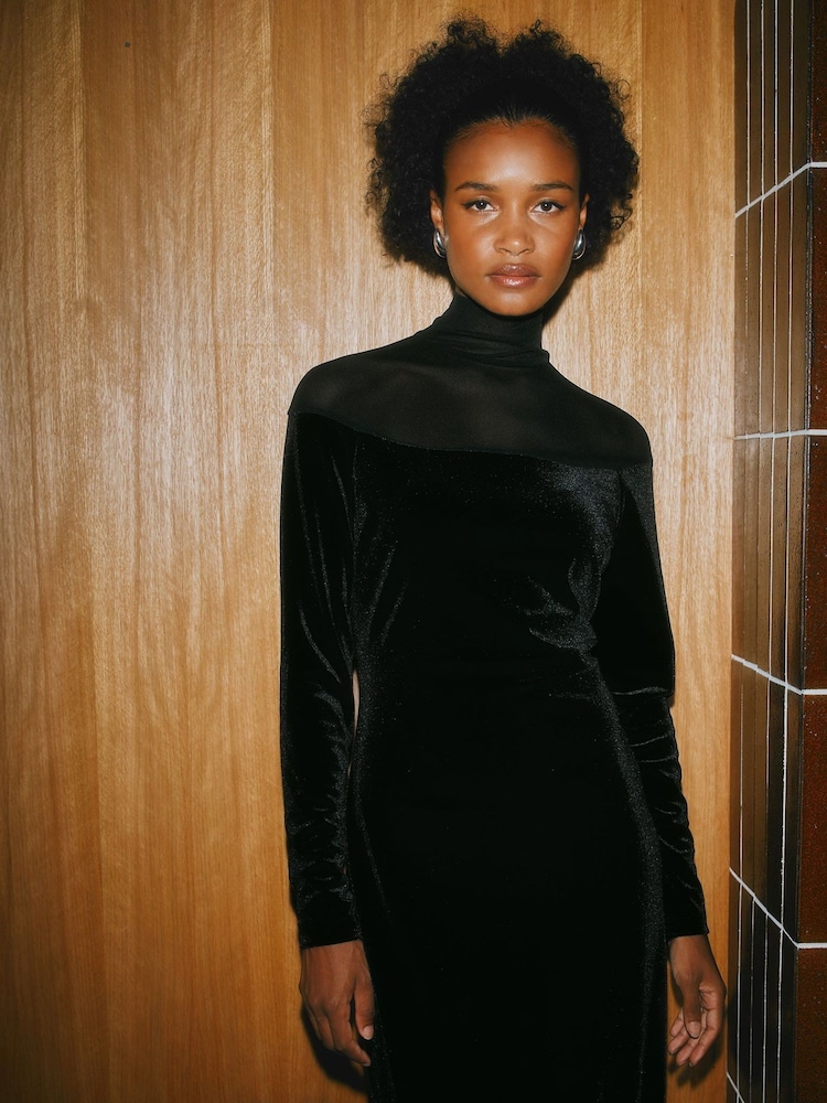 fitted midi black dress Lady Black Tie - Kennedy Midi Dress - Black