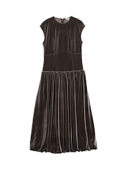 Albaray Velvet Puff Ball Brown Dress - Image 4 of 4