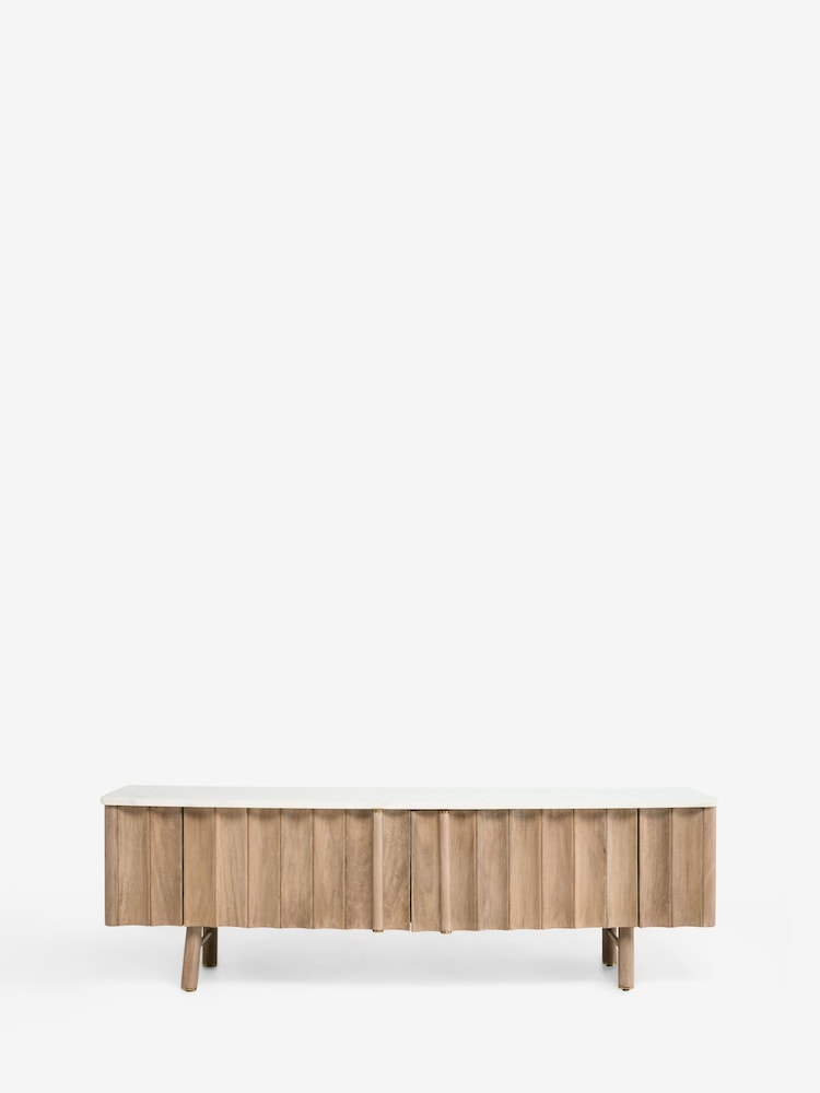 Mid Natural Santa Fe Mango Wood TV Unit - Image 1 of 6