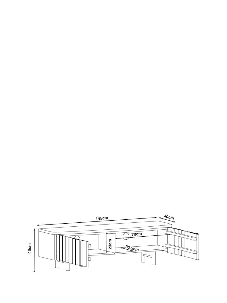 Mid Natural Santa Fe Mango Wood TV Unit - Image 6 of 6