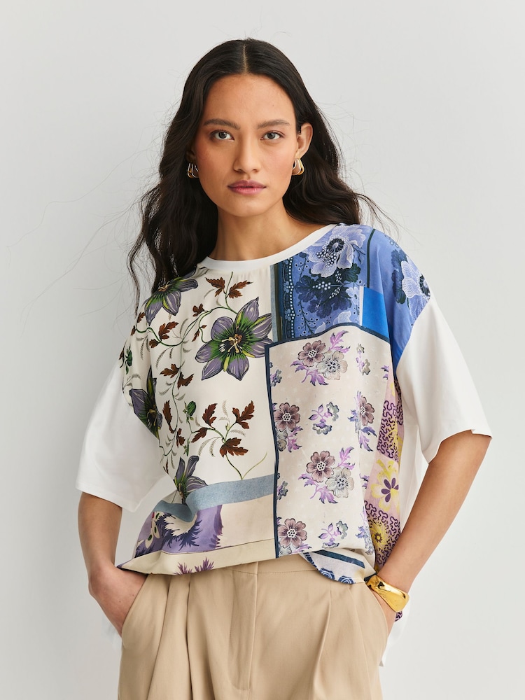 Weekend MaxMara White Pampas Stretch Cotton Jersey T-Shirt - Image 1 of 1