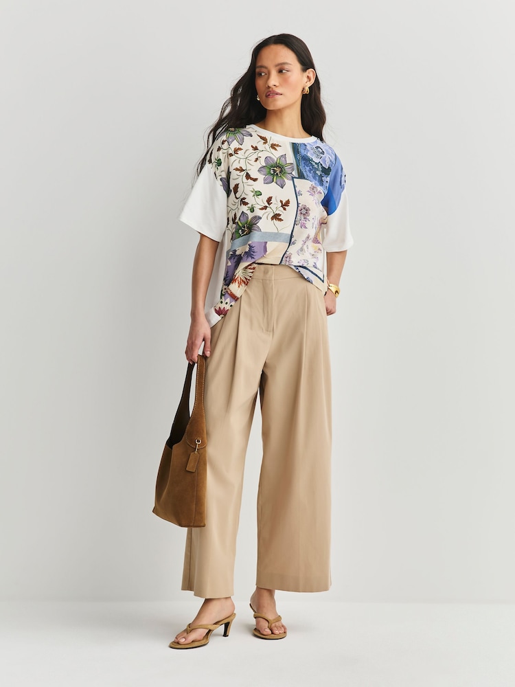 Weekend MaxMara White Pampas Stretch Cotton Jersey T-Shirt - Image 2 of 10