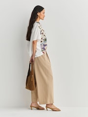 Weekend MaxMara White Pampas Stretch Cotton Jersey T-Shirt - Image 3 of 10