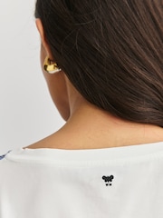 Weekend MaxMara White Pampas Stretch Cotton Jersey T-Shirt - Image 6 of 10