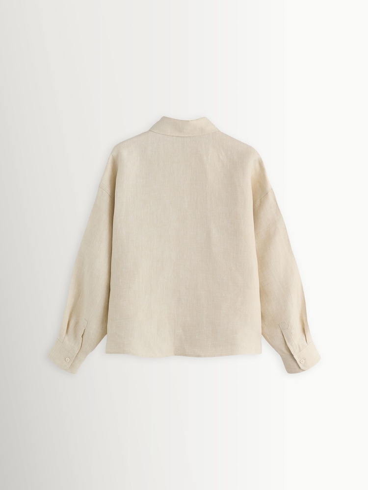 Weekend MaxMara Natural Capo Linen Straight Fit Shirt - Image 2 of 6