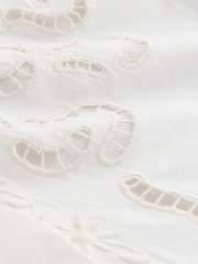 Weekend MaxMara White Fonte Floral Embroidered Cropped Shirt - Image 9 of 10