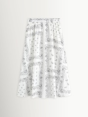 Weekend MaxMara White Caravan Bandana Embroidered Midi Skirt - Image 1 of 5