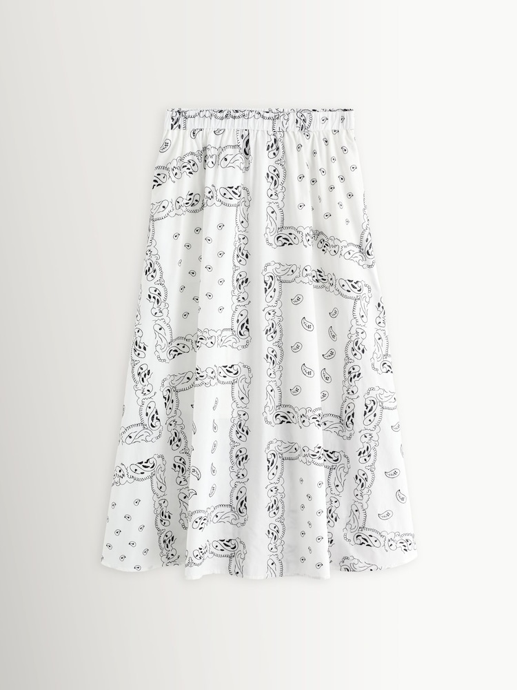 Weekend MaxMara White Caravan Bandana Embroidered Midi Skirt - Image 1 of 5