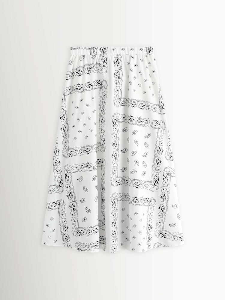 Weekend MaxMara White Caravan Bandana Embroidered Midi Skirt - Image 2 of 5