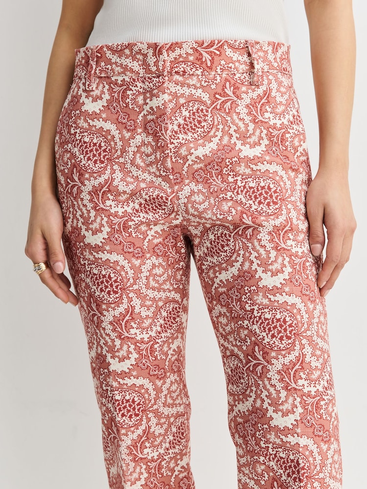 Weekend MaxMara Pink Onde Paisley Flared Trousers - Image 6 of 6