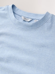 Blue Ice Marl Relaxed Fit Heavyweight T-Shirt - Image 9 of 9