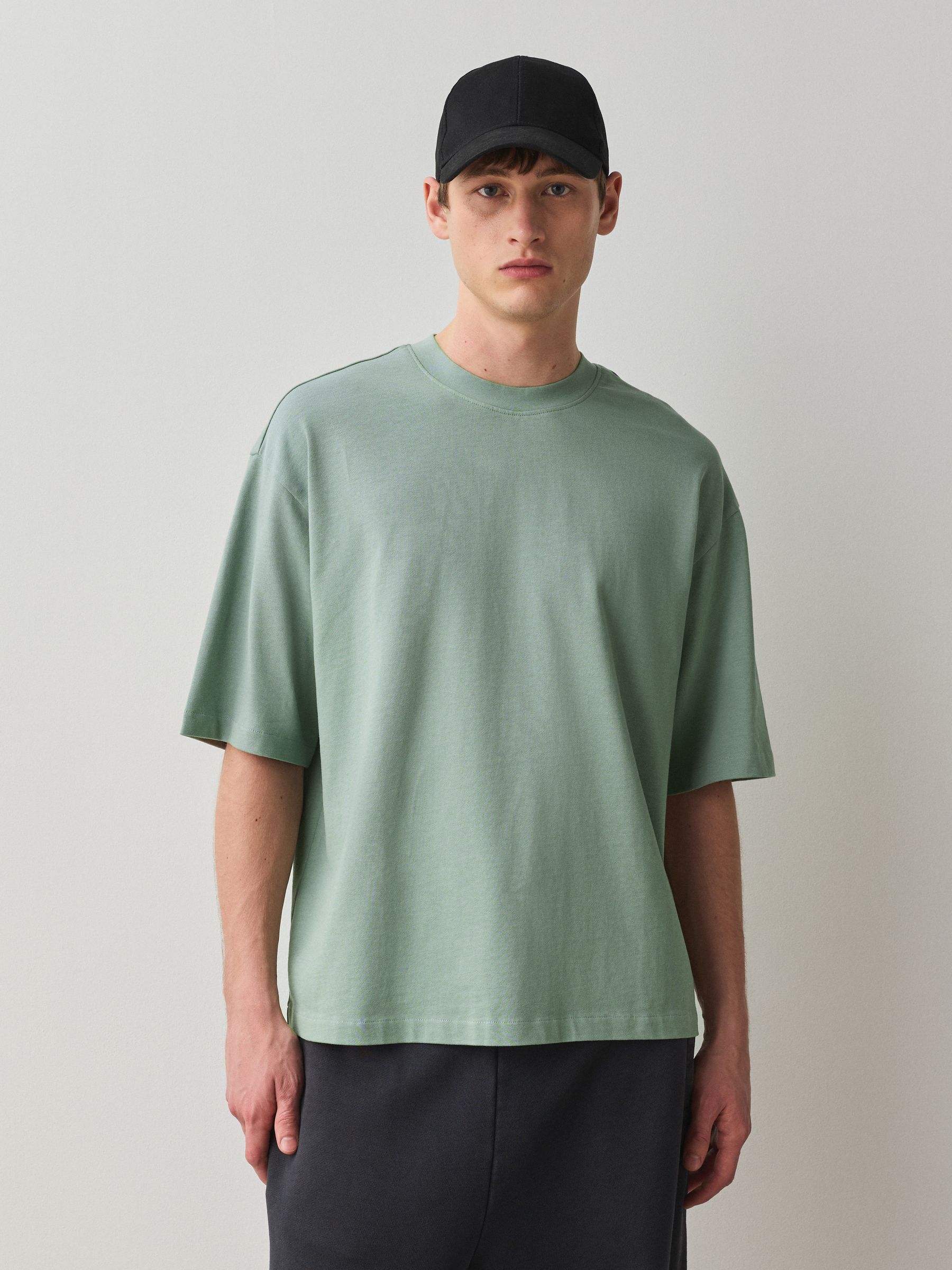 Buy Green Sage Boxy Heavyweight T-Shirt from Next USA